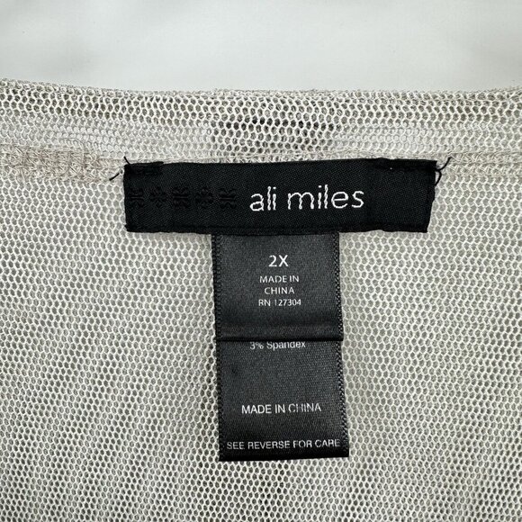 shirt top blouse tunic batwing sheer artsy lagenlook layered beige 2X - Picture 9 of 9